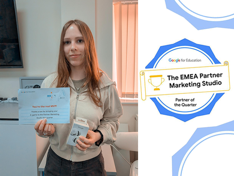 Chelmsford College Learner Wins Google Education Marketing Partner of the Quarter Award!